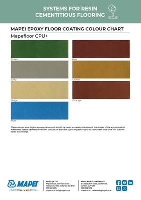 Mapefloor CPU  Colour Chart